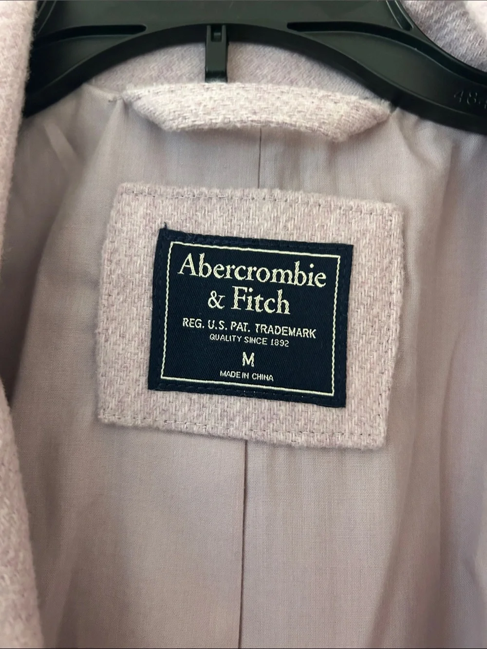 Abercrombie & Fitch Dusty Rose Single-Breasted Trench Coat